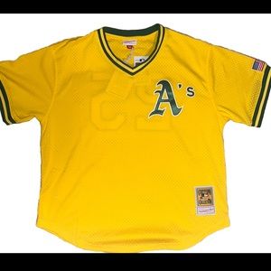 Rare Mark McGwire #25 1990 Mitchell & Ness Men's Oakland A's MLB Mesh Jersey